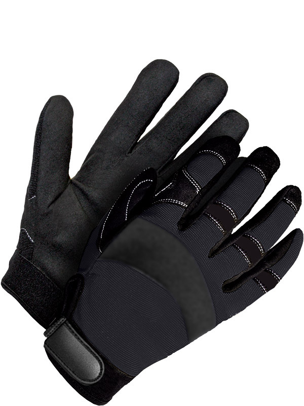 Synthetic Leather Mechanics Glove w/Velcro Closure