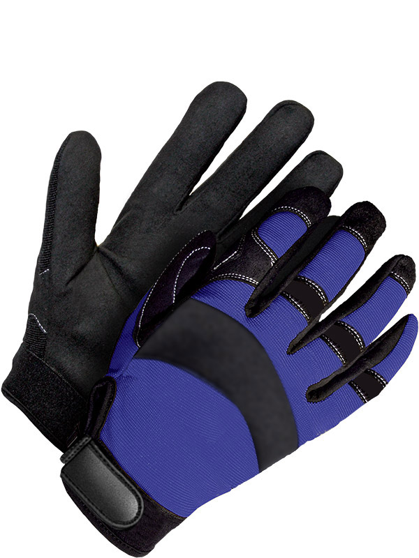 Synthetic Leather Mechanics Glove w/Velcro Closure