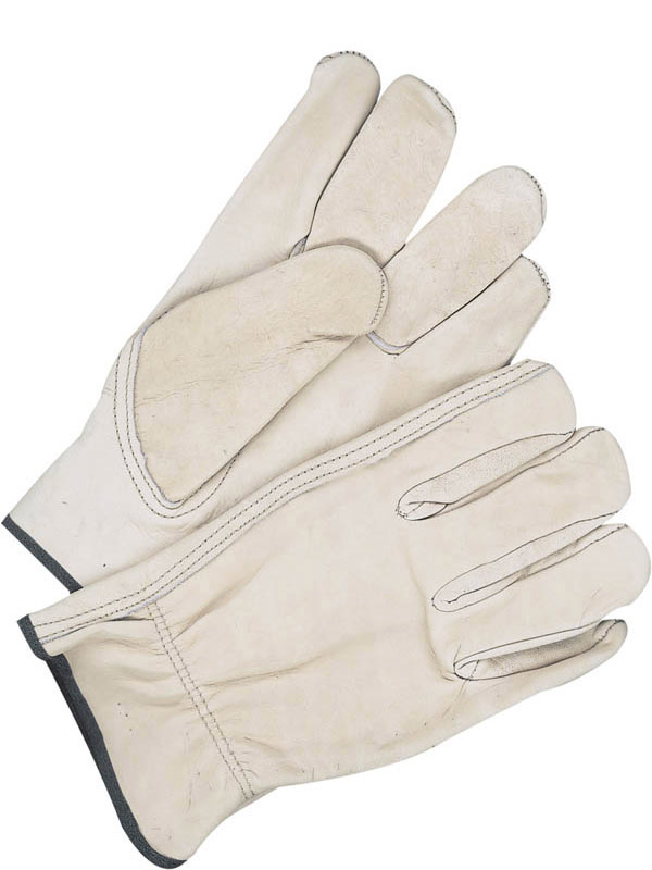 Guantes de conductor de piel flor de vaca con pulgar reforzado