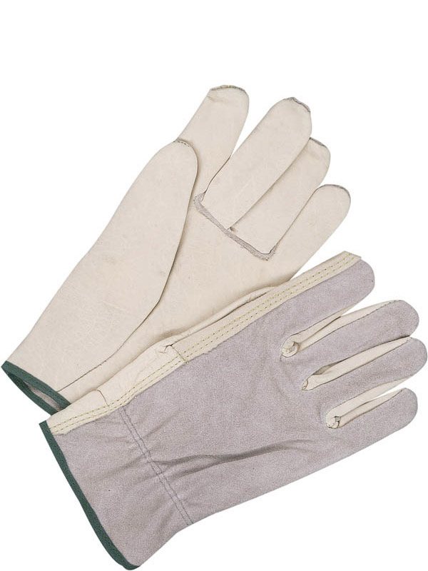 Guantes de conductor de piel flor de vaca con pulgar recto