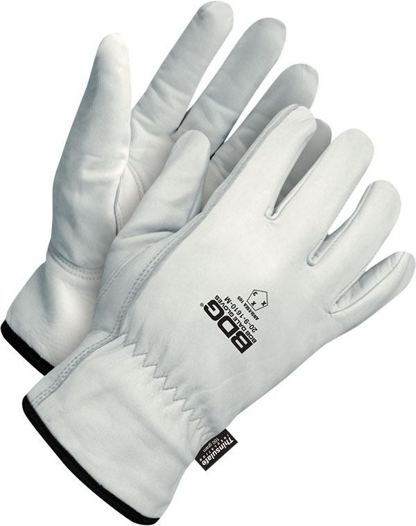 Guantes de conductor de piel flor de cabra con aislamiento (perforaciones)