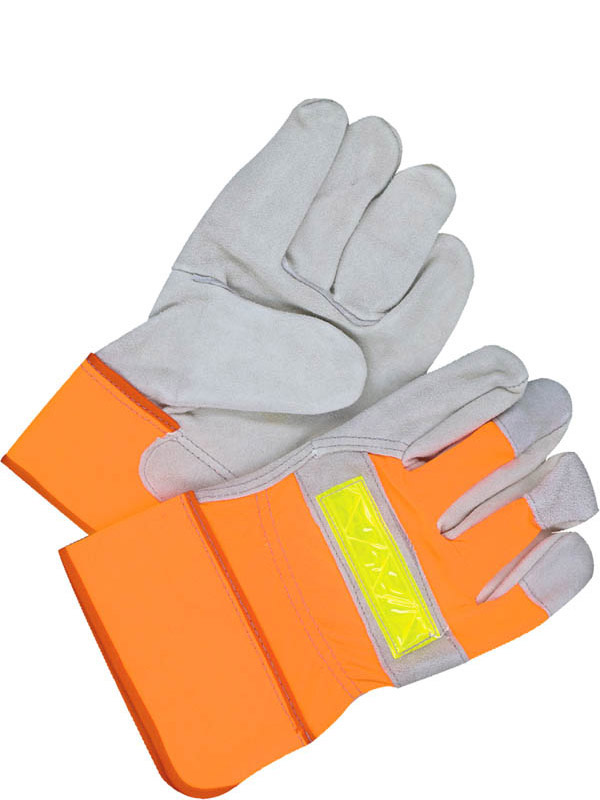 Split Cowhide Fitter w/Safety Cuff (Hi-Viz)