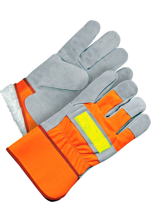 Lined Split Cowhide Fitter w/Safety Cuff (Hi-Viz)