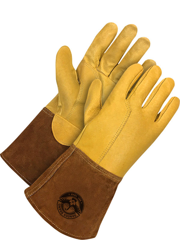 Guantes de soldadura de piel flor de vaca con puño de 5"