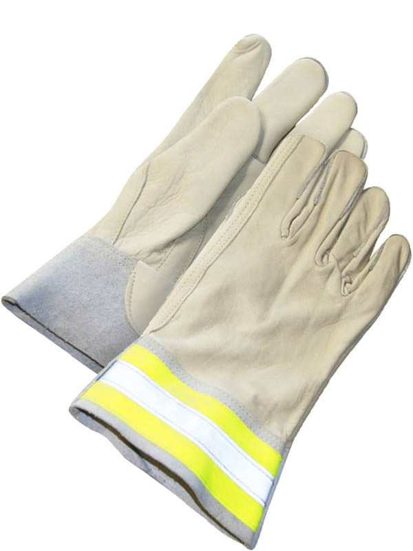 Grain Cowhide Utility Glove w/Band Cuff (Hi-Viz)