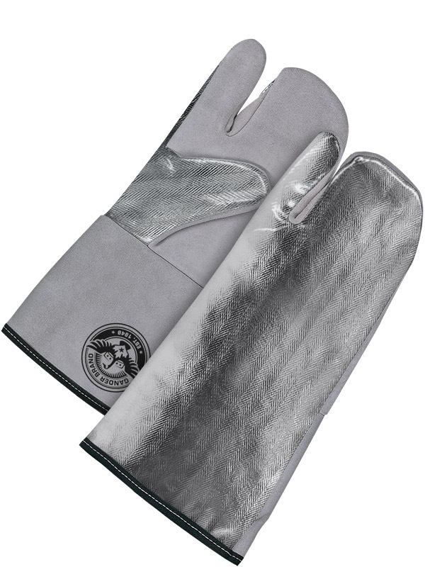 Lined Split Cowhide 1-Finger Mitt w/Aluminized Back