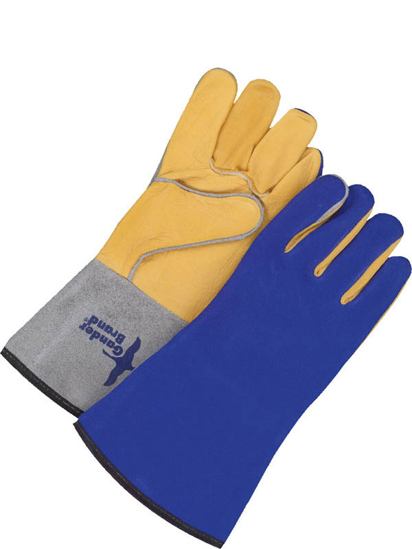 Guantes de soldadura TIG de piel flor de cabra con manguito