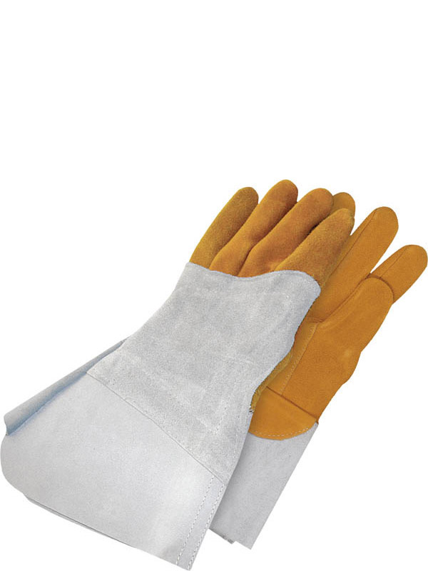 Guantes de soldadura TIG de piel flor de ciervo con puño de 5,5" y refuerzo térmico