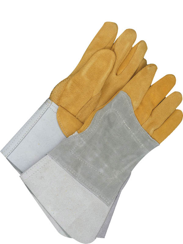 Guantes de soldadura TIG de piel flor de ciervo con puño de 5,5" y refuerzo térmico