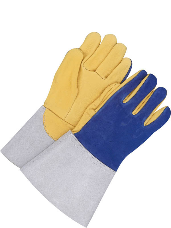 Guantes de soldadura TIG de piel flor de ciervo con puño de 5,5"