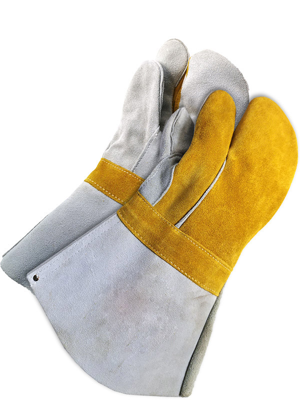 Split Cowhide 1-Finger Welding Mitt w/Gauntlet Cuff