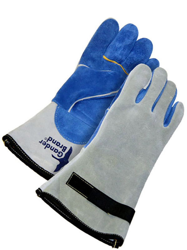 Guantes de soldadura de piel serraje de vaca con aislamiento y manguito