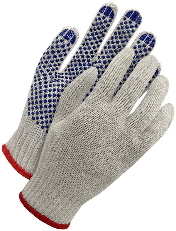 Guantes de polialgodón con puntos de PVC