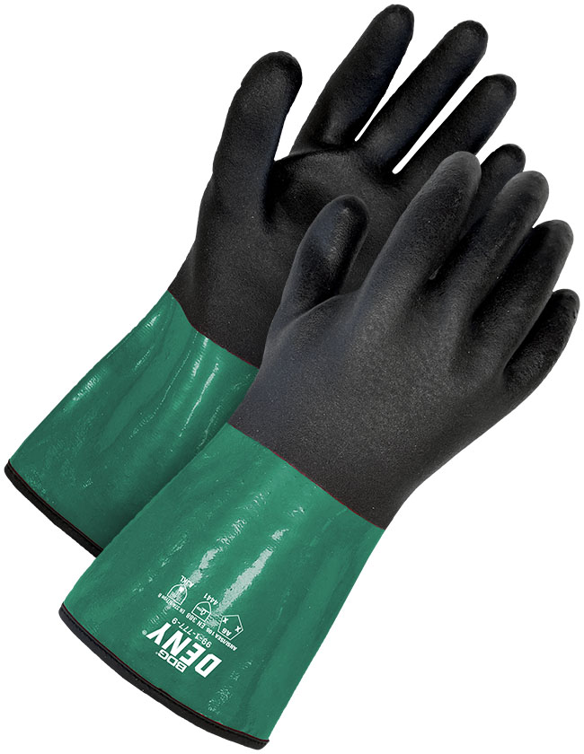 Guantes de PVC de 12" con forro resistente a cortes